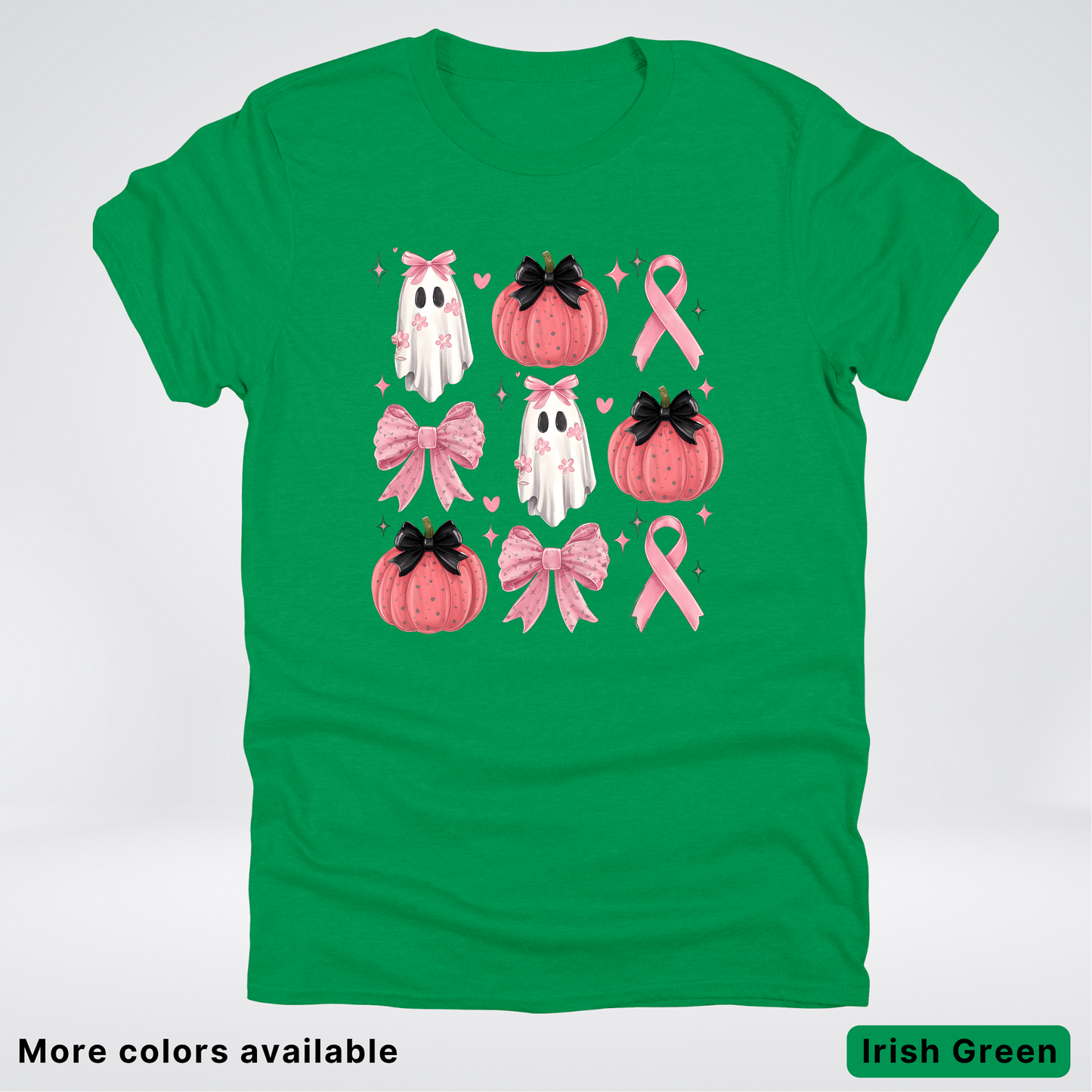 Pink Pumpkin Coquette Bow Cute Ghost - T-Shirt