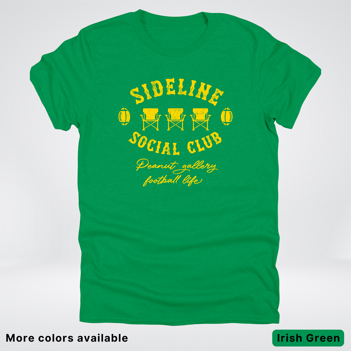 Sideline Social Club Peanut Gallery Football Life - Gold Design - T-Shirt