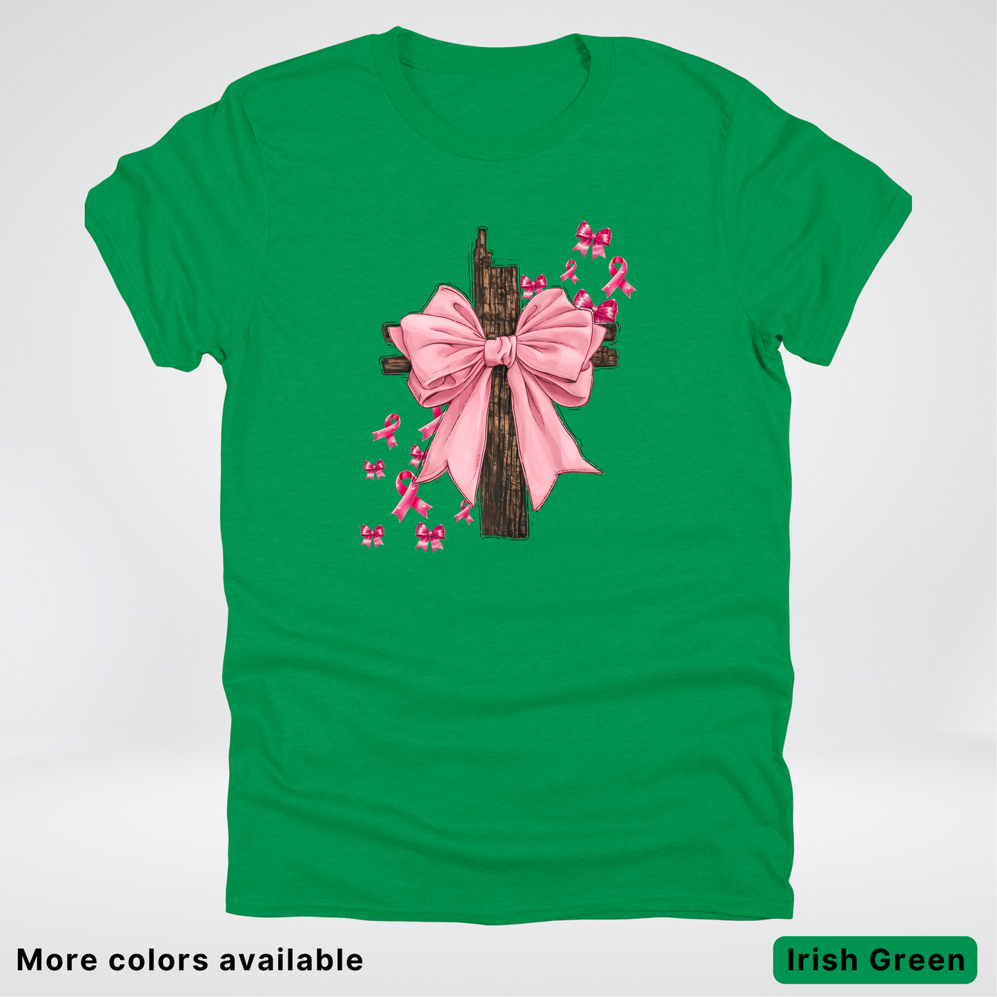 Pink Out Coquette Wooden Cross - T-Shirt