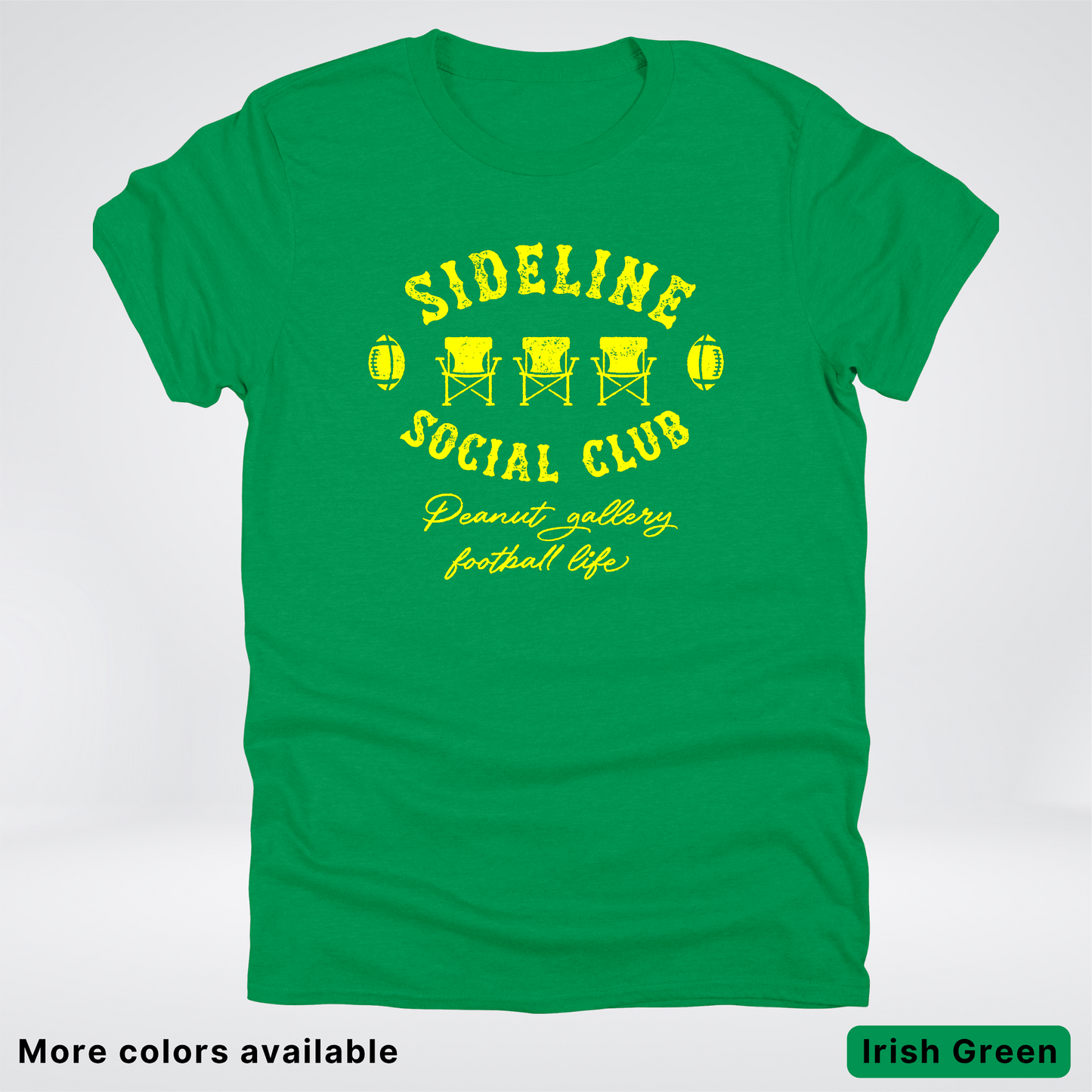 Sideline Social Club Peanut Gallery Football Life - Yellow Design - T-Shirt