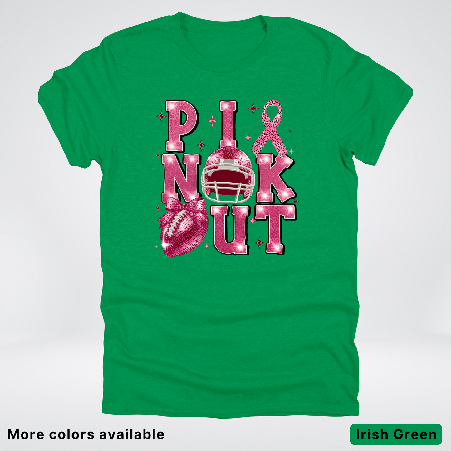 Pink Out Football Coquette Glitter Helmet 02 T-Shirt