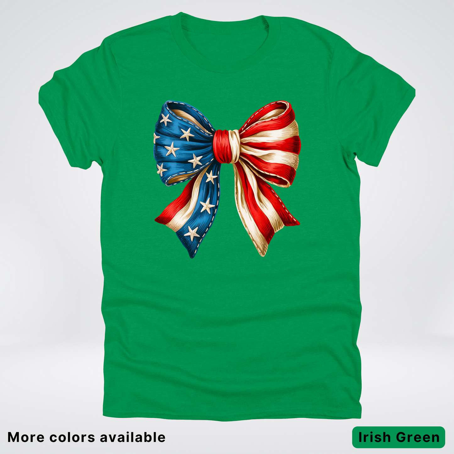 USA Flag Coquette Bow - 4th Of July Design - T-Shirt