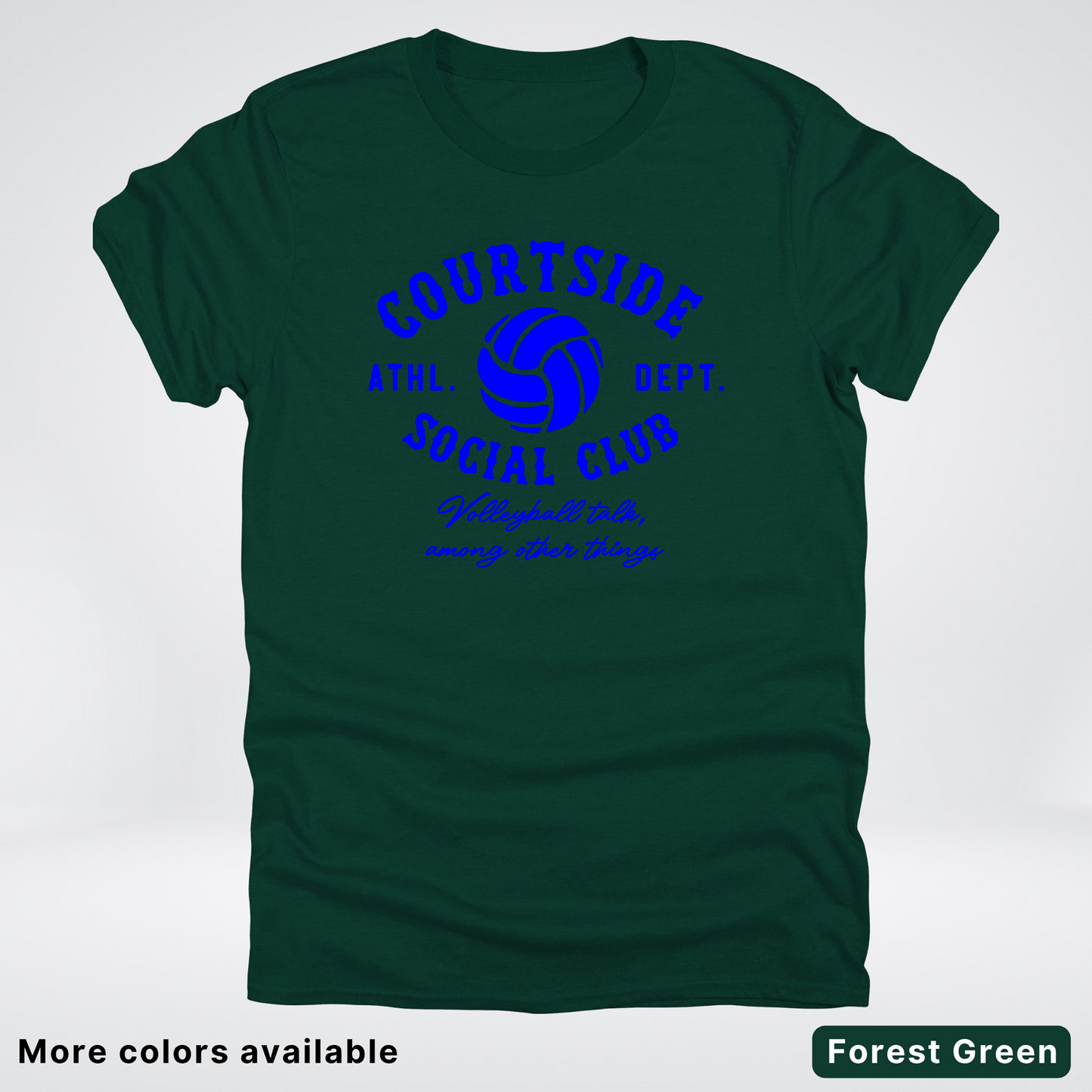 Courtside Social Club – Blue Design – Volleyball T-Shirt