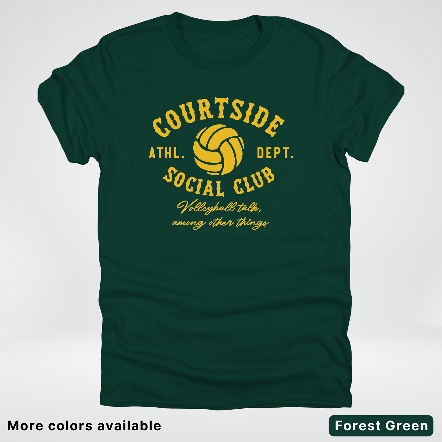 Courtside Social Club – Gold – Volleyball Design T-Shirt