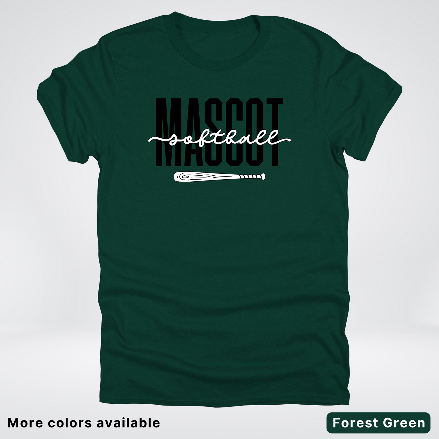 Custom Mascot – Black - Softball Design 30 T-Shirt