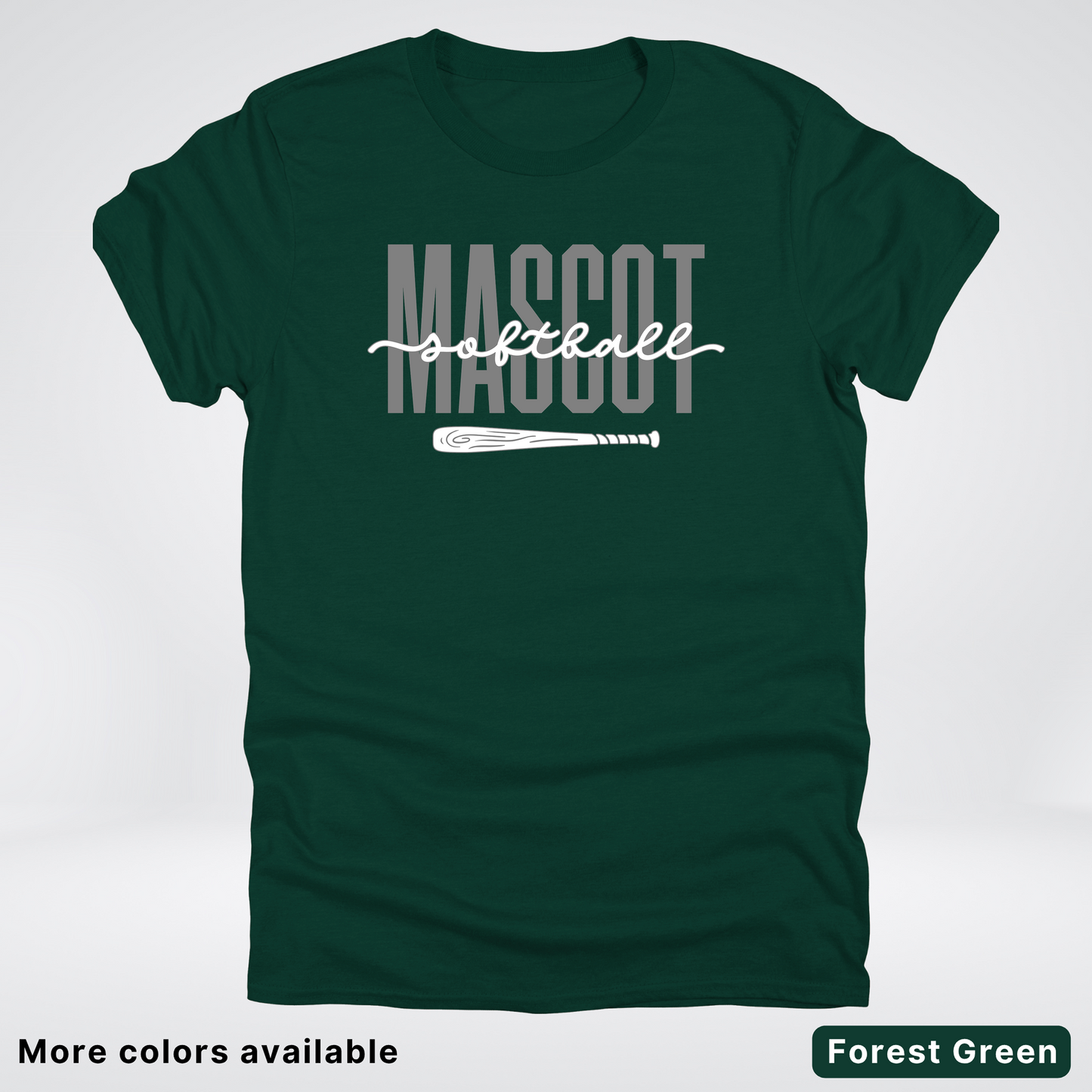 Custom Mascot – Gray - Softball Design 29 T-Shirt