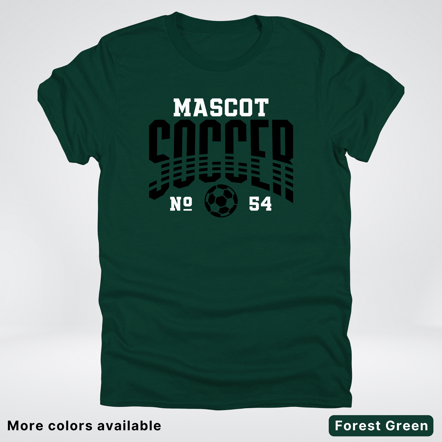Custom Mascot & Number – Black Design 03 - Soccer T-Shirt
