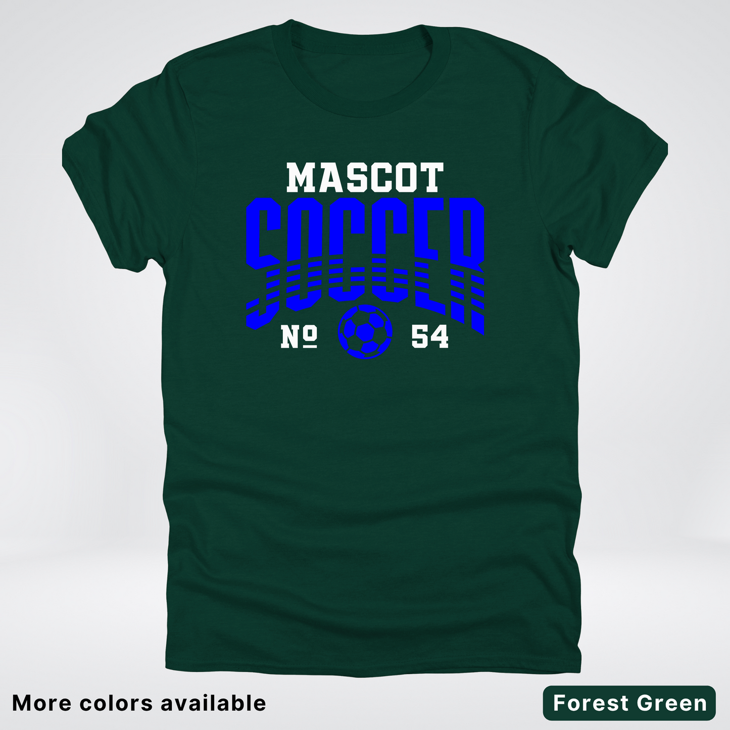 Custom Mascot & Number – Blue Design 02 - Soccer T-Shirt