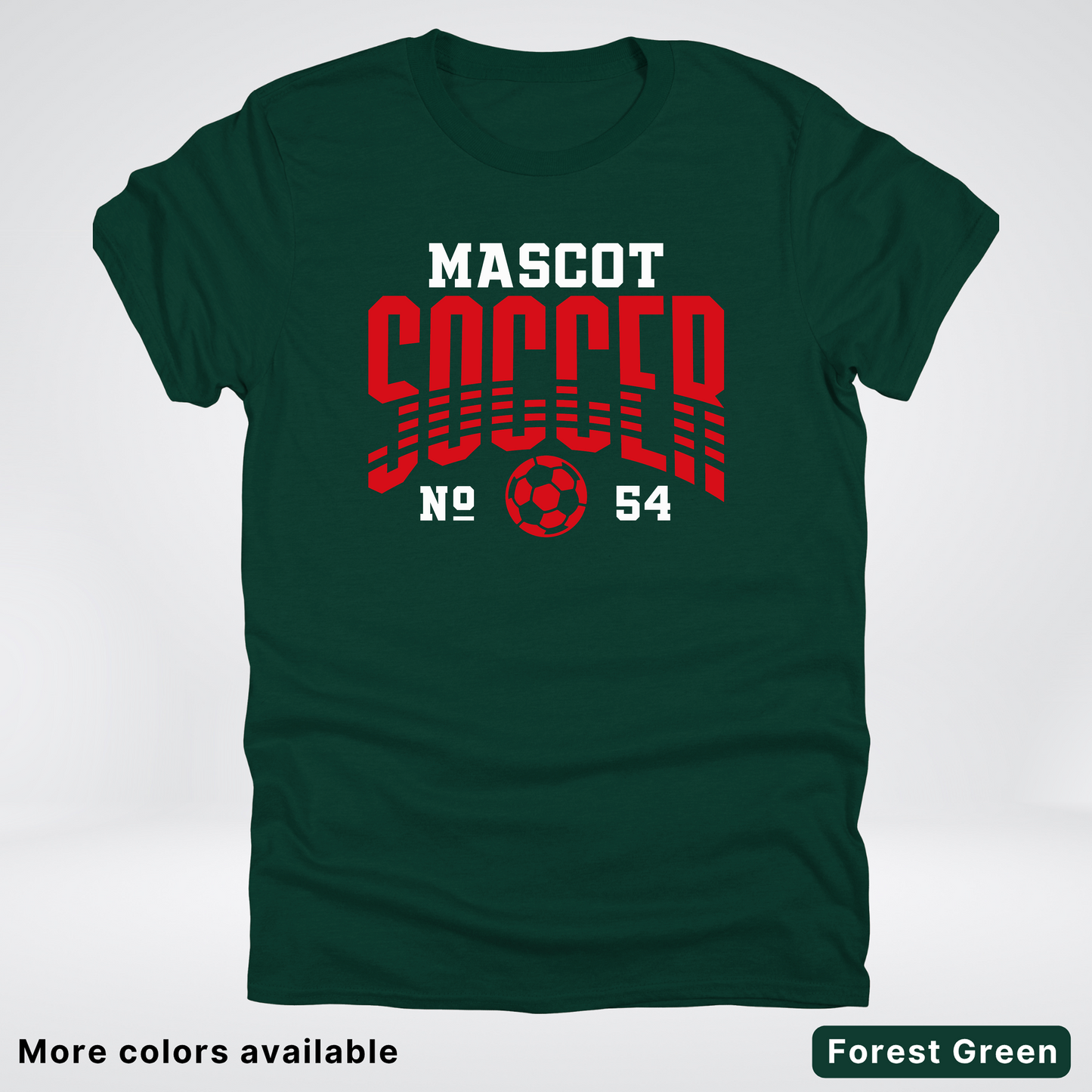 Custom Mascot & Number – Red Design 05 - Soccer T-Shirt