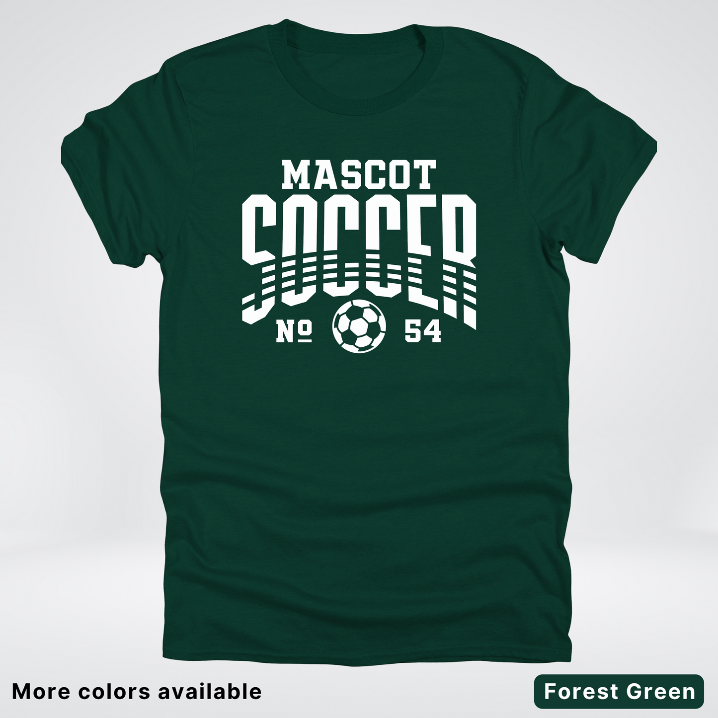 Custom Mascot & Number – White Design 12 - Soccer T-Shirt