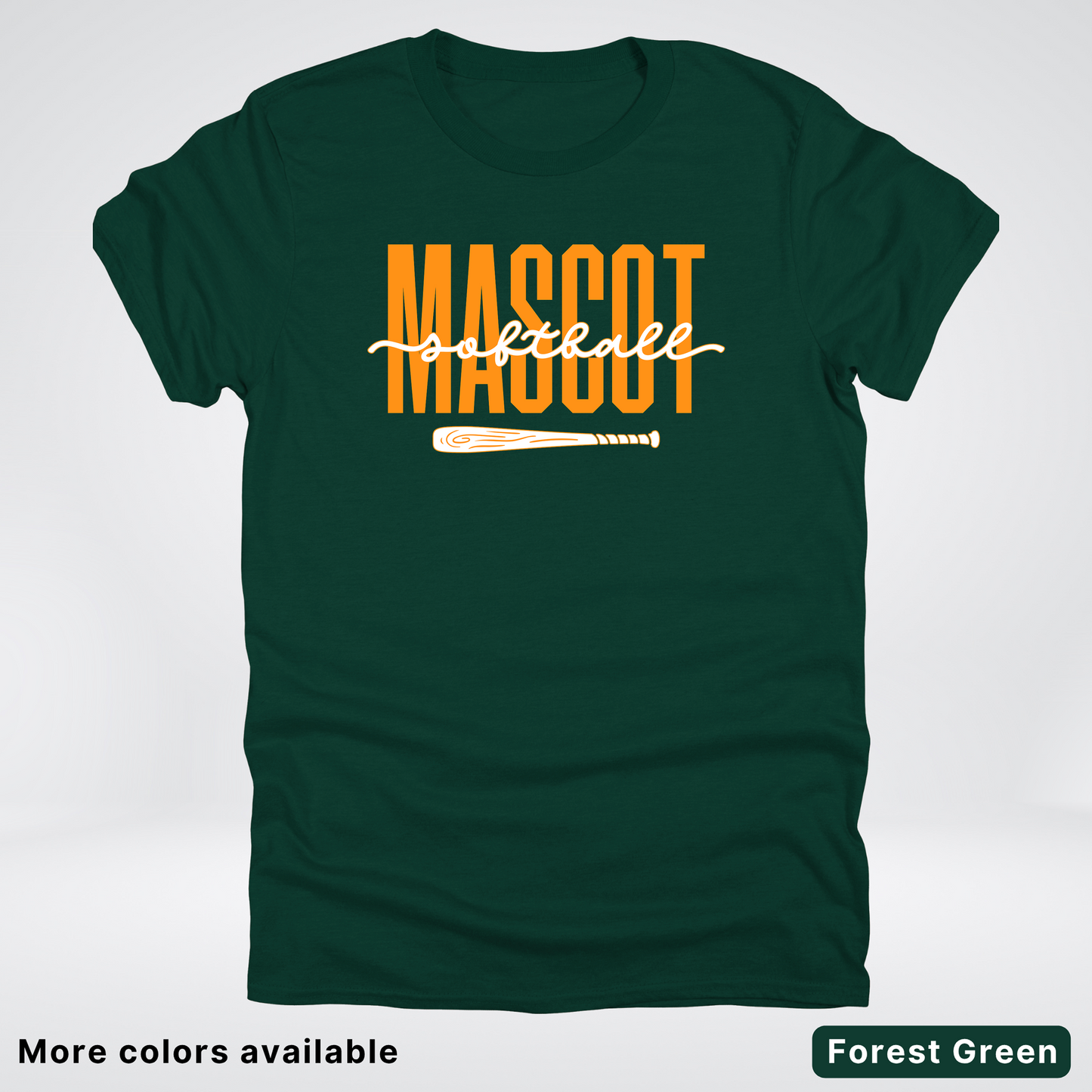 Custom Mascot – Orange - Softball Design 33 T-Shirt