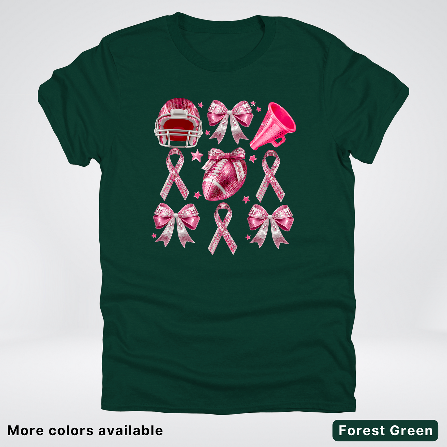 Coquette Glitter Bows and Football - T-Shirt
