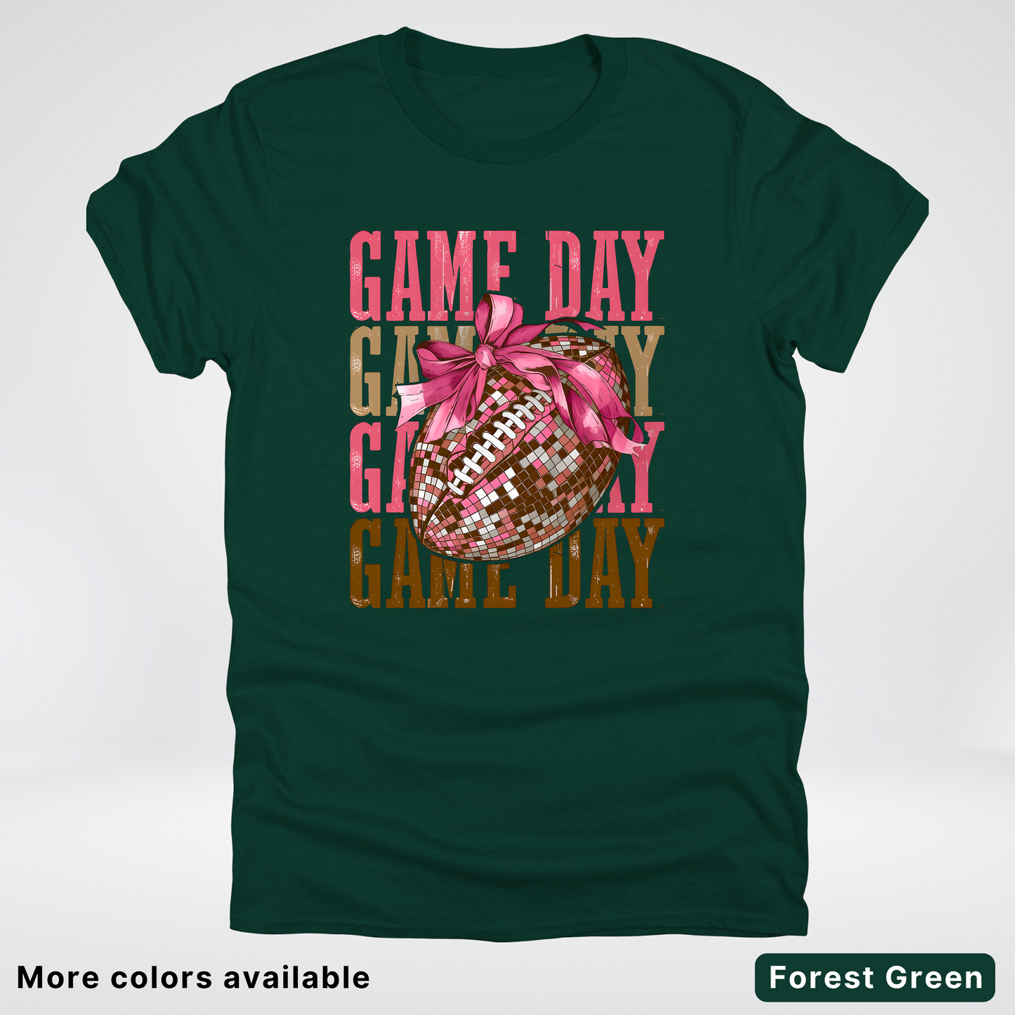 Game Day Pink Coquette Disco Football - T-Shirt