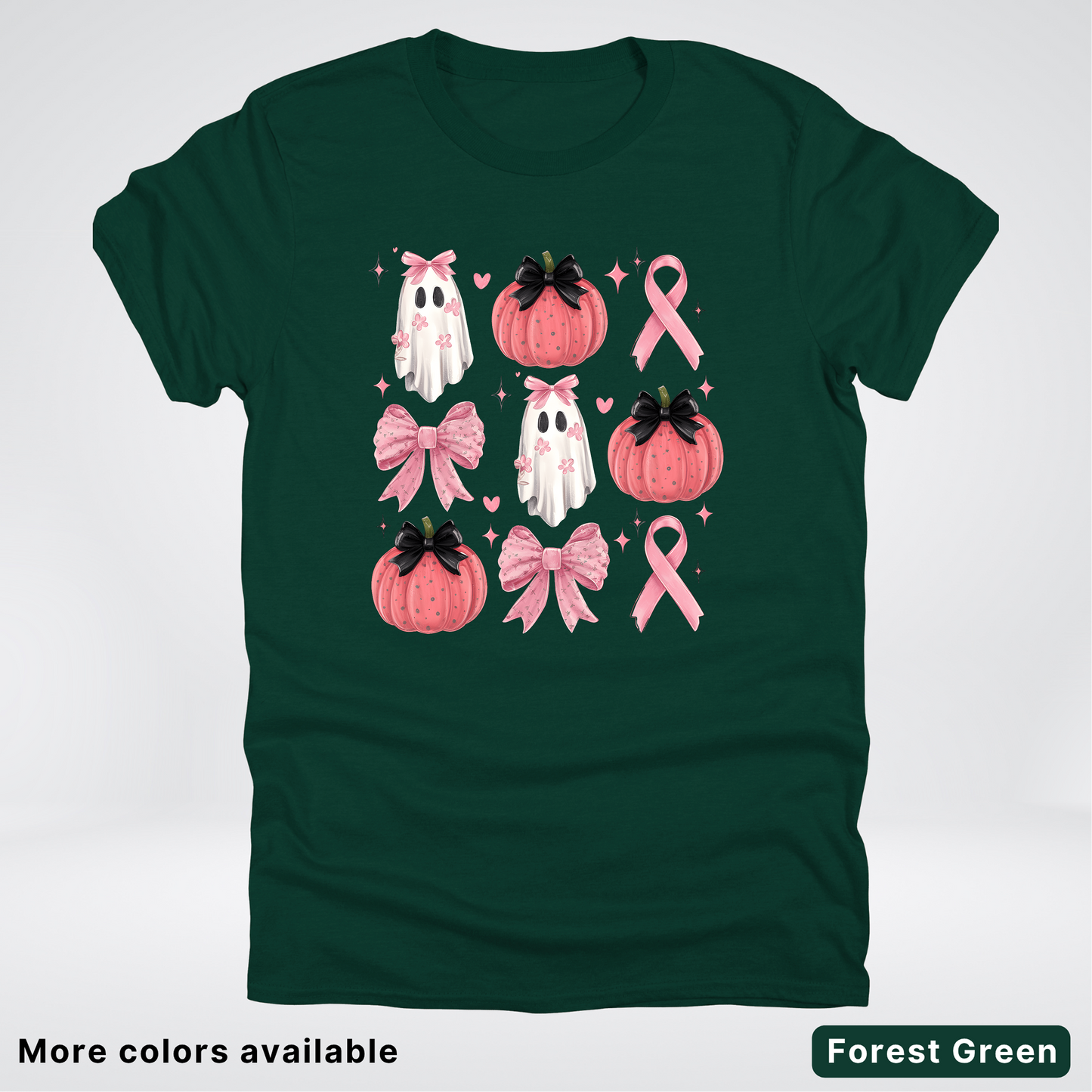 Pink Pumpkin Coquette Bow Cute Ghost - T-Shirt