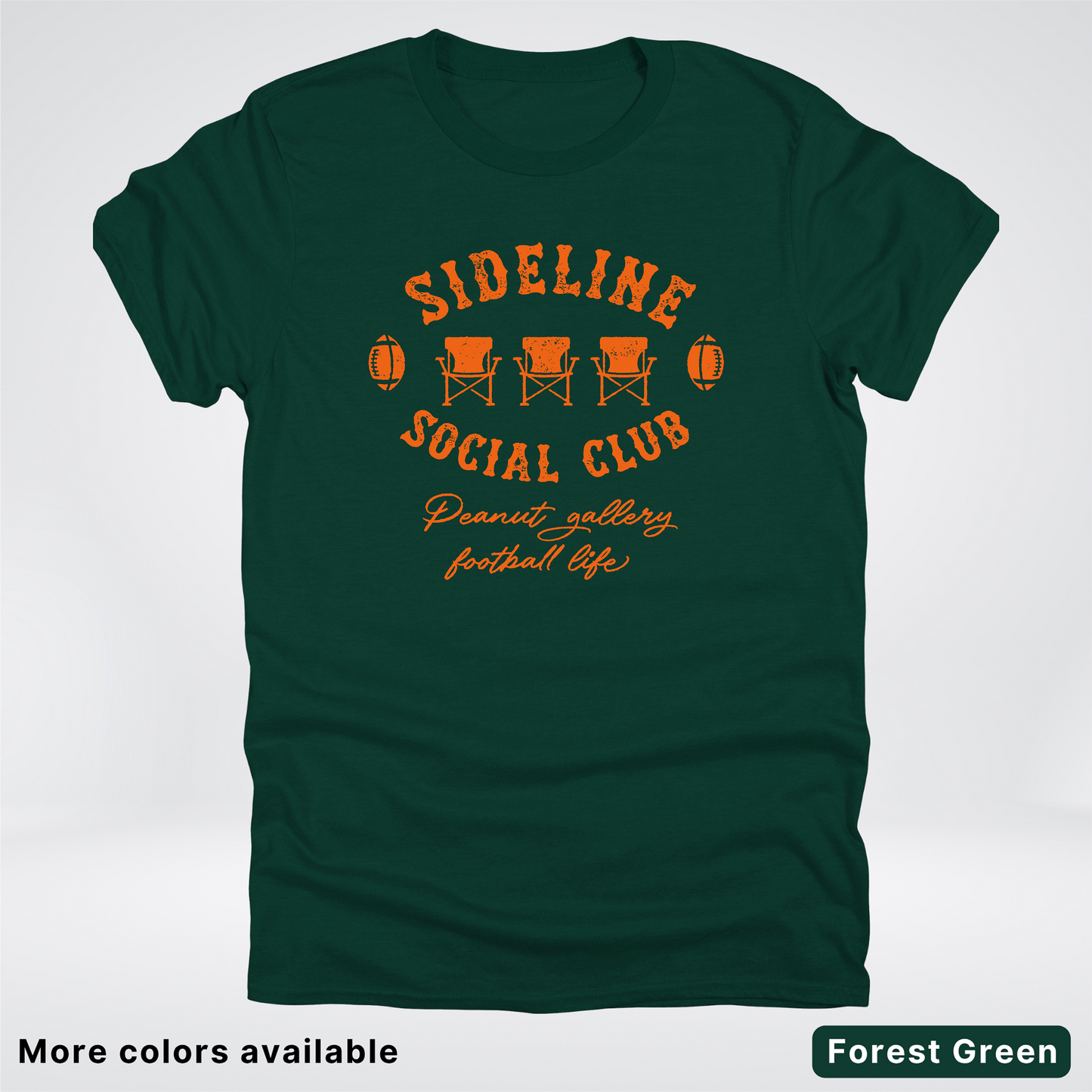 Sideline Social Club Peanut Gallery Football Life – Orange Design - T-Shirt