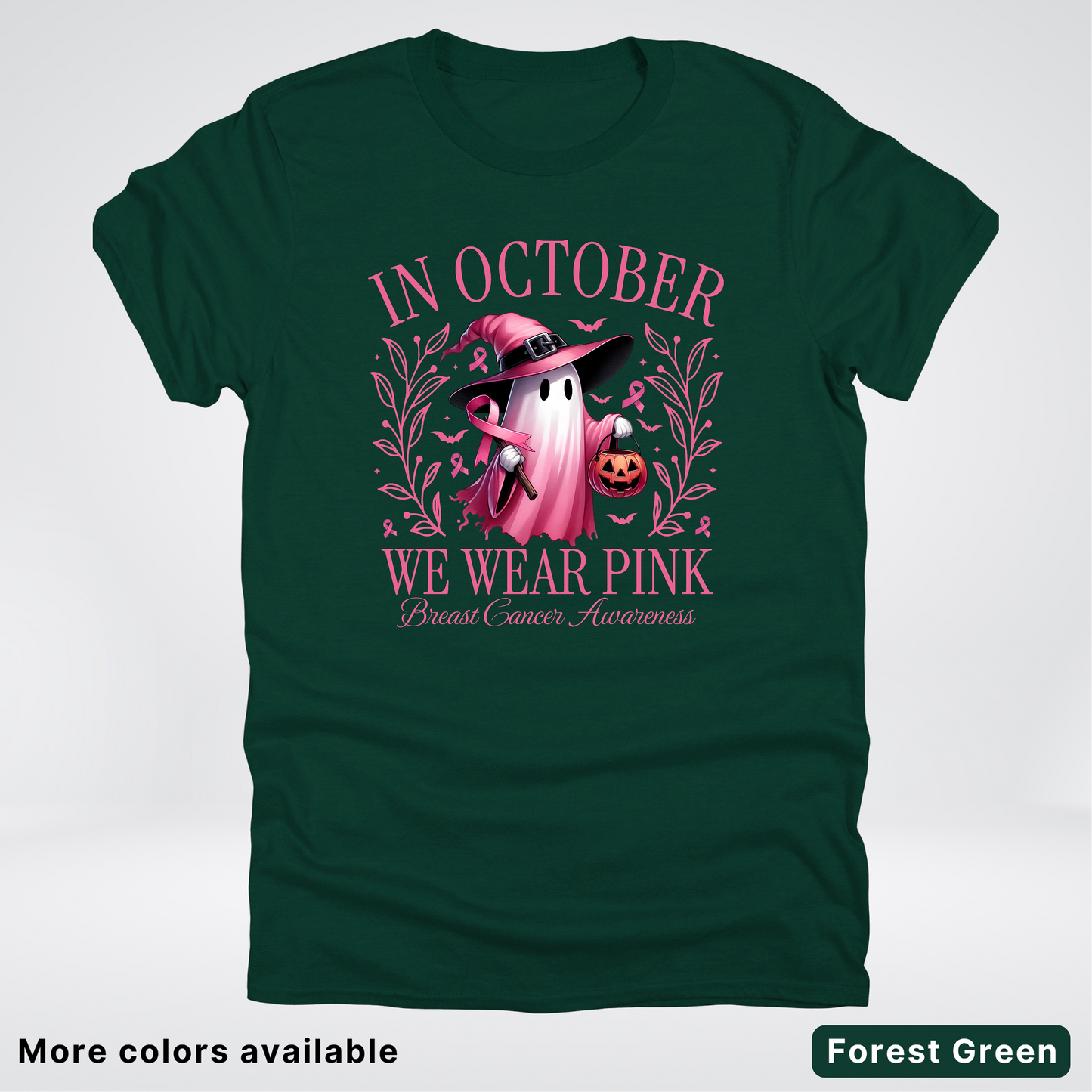 In October We Wear Pink Halloween Breast Cancer Awareness - T-Shirt