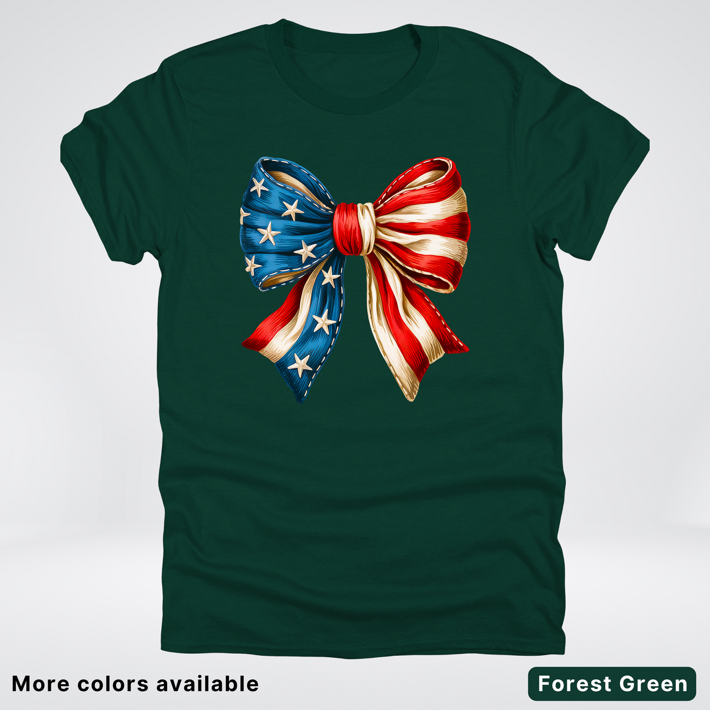 USA Flag Coquette Bow - 4th Of July Design - T-Shirt