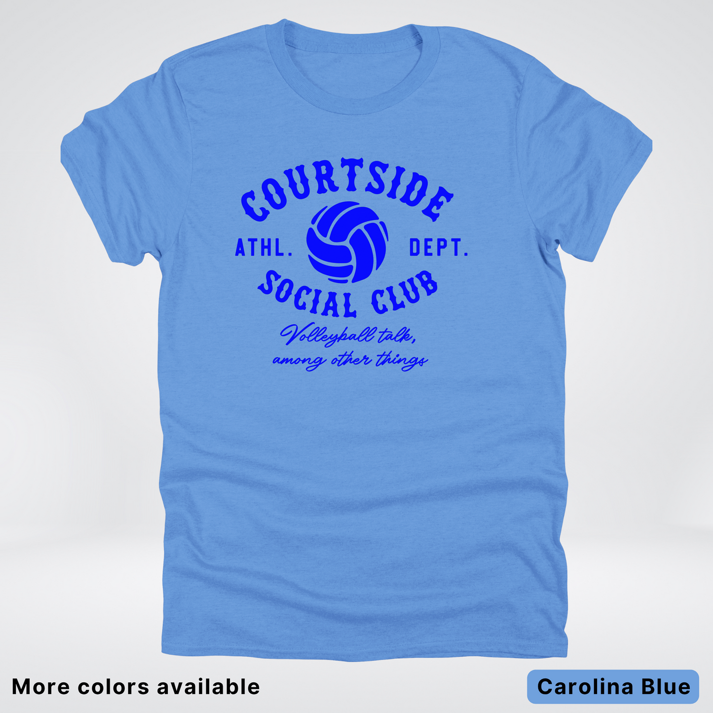 Courtside Social Club – Blue Design – Volleyball T-Shirt