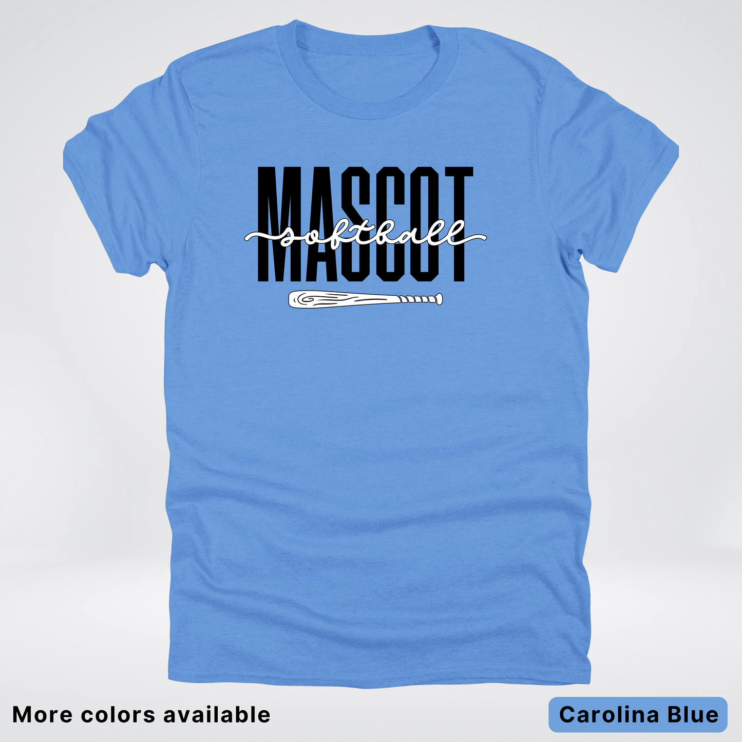 Custom Mascot – Black - Softball Design 30 T-Shirt
