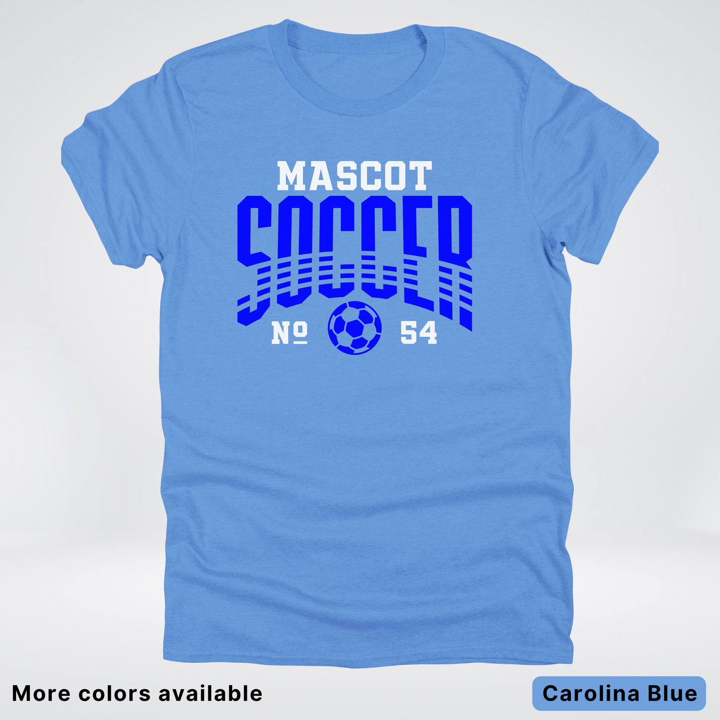 Custom Mascot & Number – Blue Design 02 - Soccer T-Shirt
