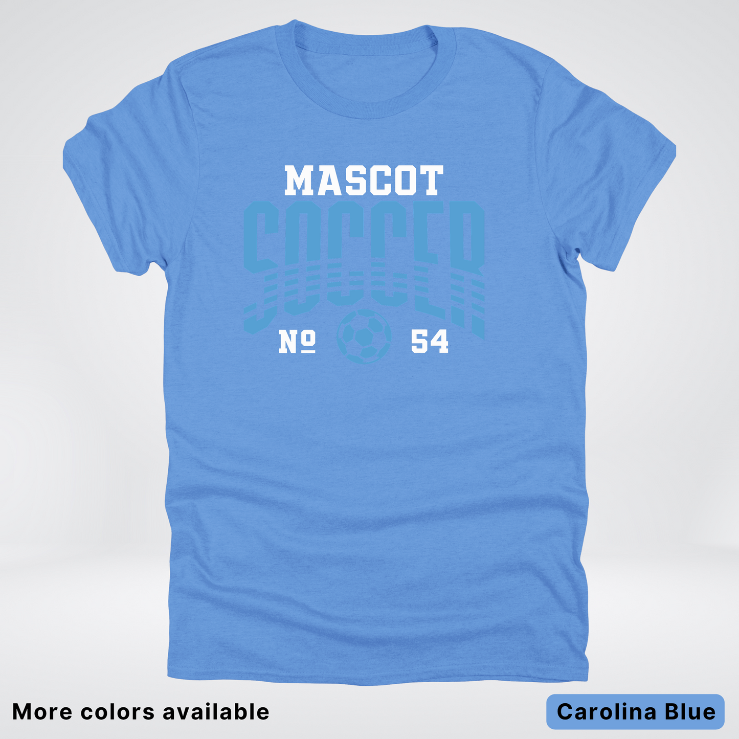 Custom Mascot & Number – Light Blue Design 10 - Soccer T-Shirt