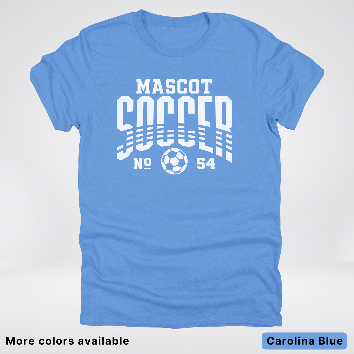 Custom Mascot & Number – White Design 12 - Soccer T-Shirt