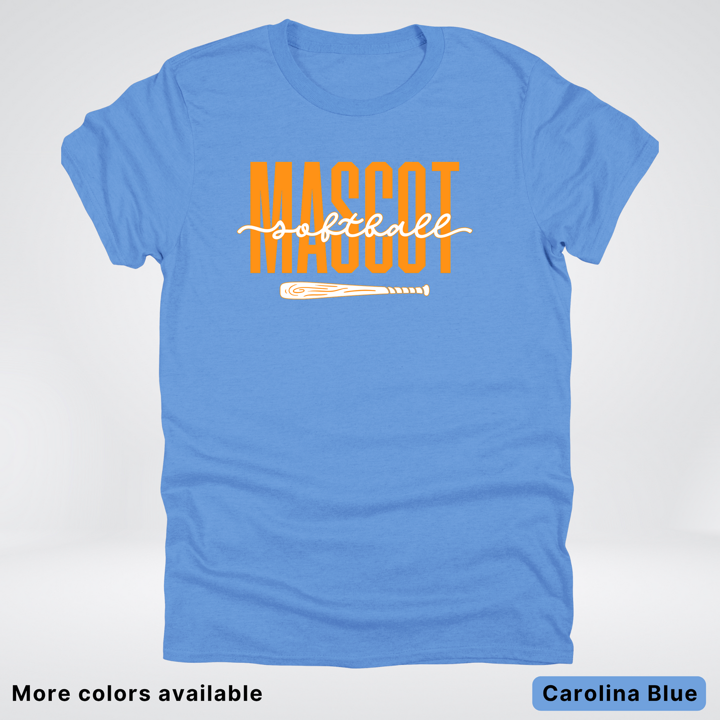 Custom Mascot – Orange - Softball Design 33 T-Shirt