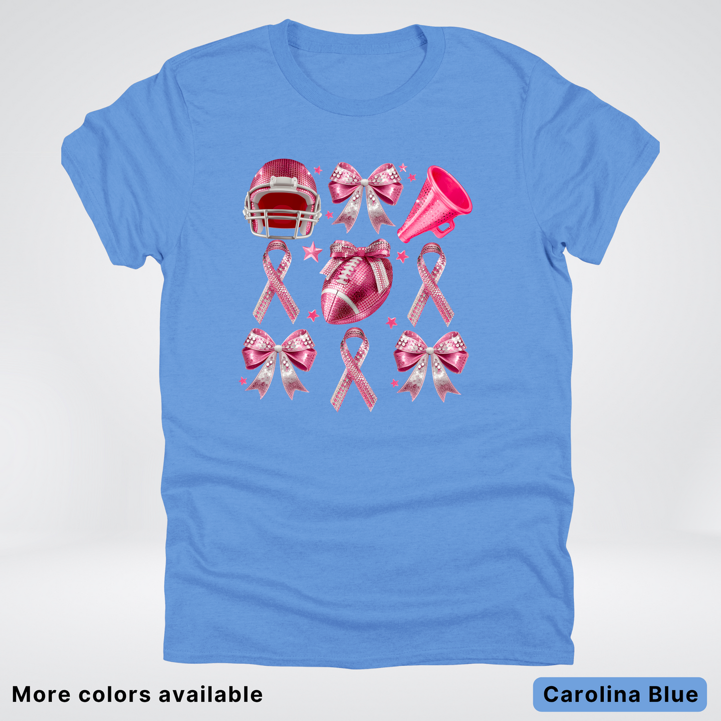 Coquette Glitter Bows and Football - T-Shirt