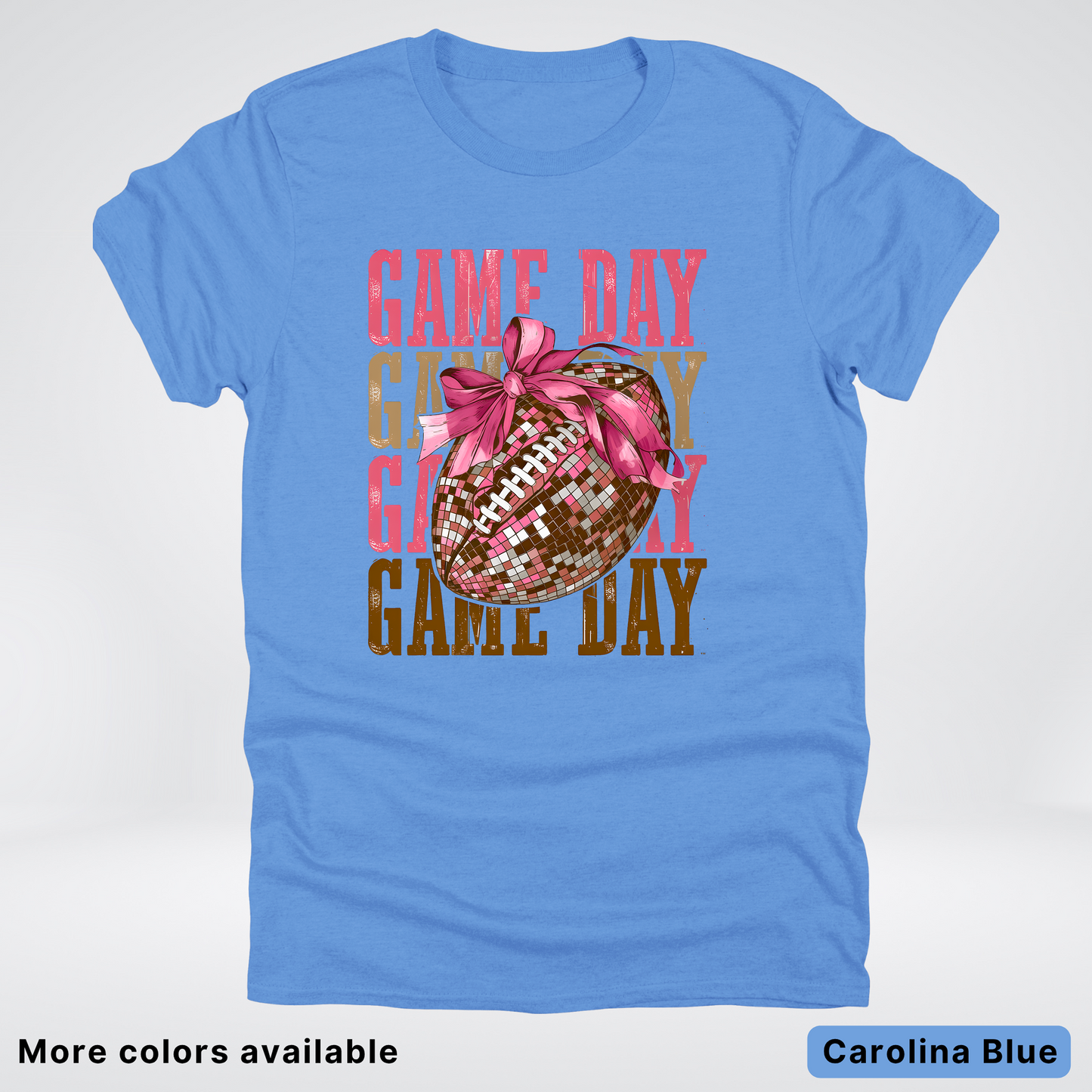Game Day Pink Coquette Disco Football - T-Shirt