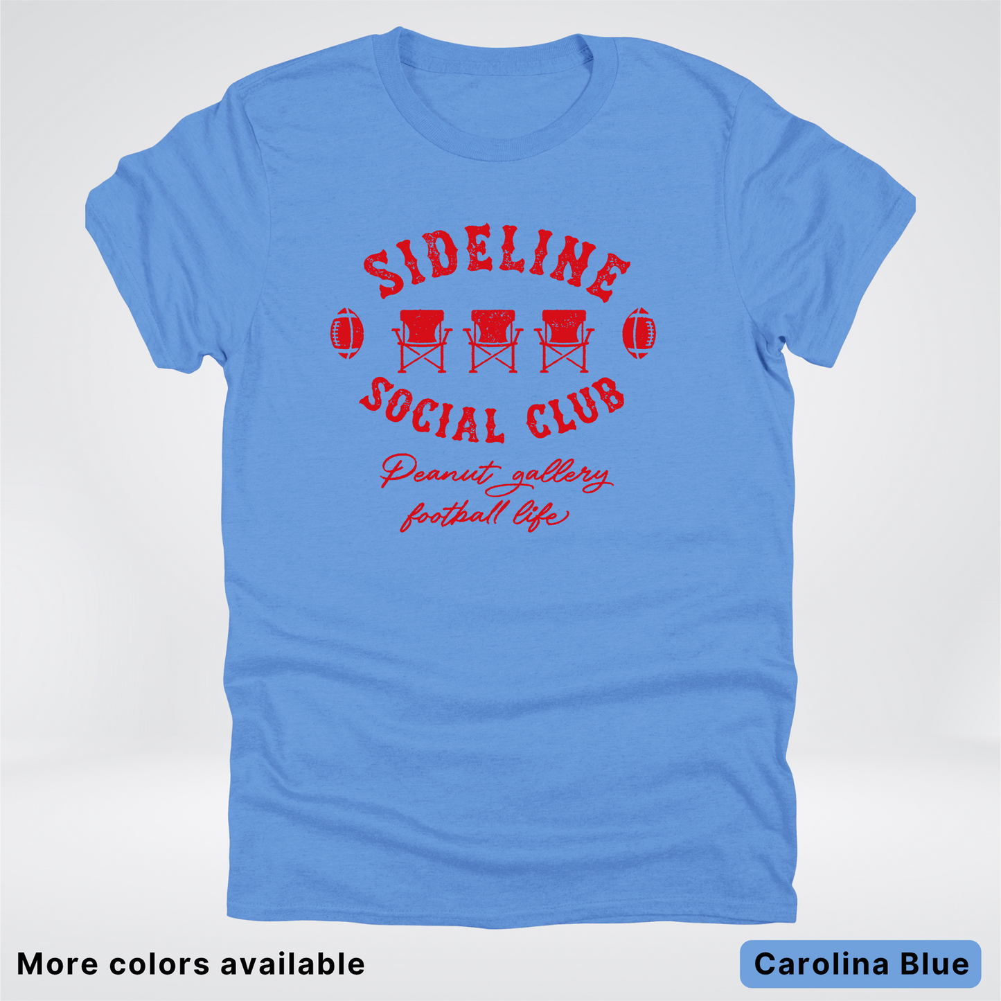 Sideline Social Club Peanut Gallery Football Life - Red Design - T-Shirt