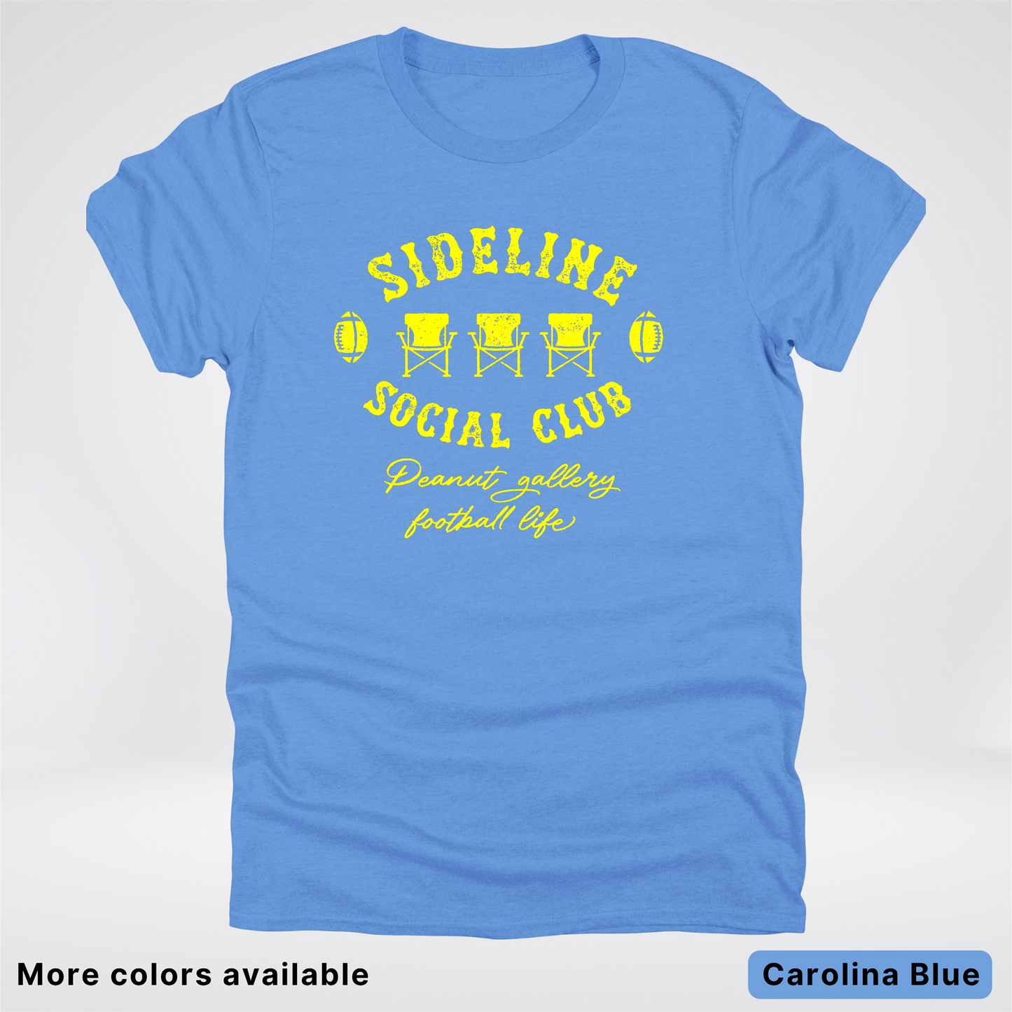 Sideline Social Club Peanut Gallery Football Life - Yellow Design - T-Shirt