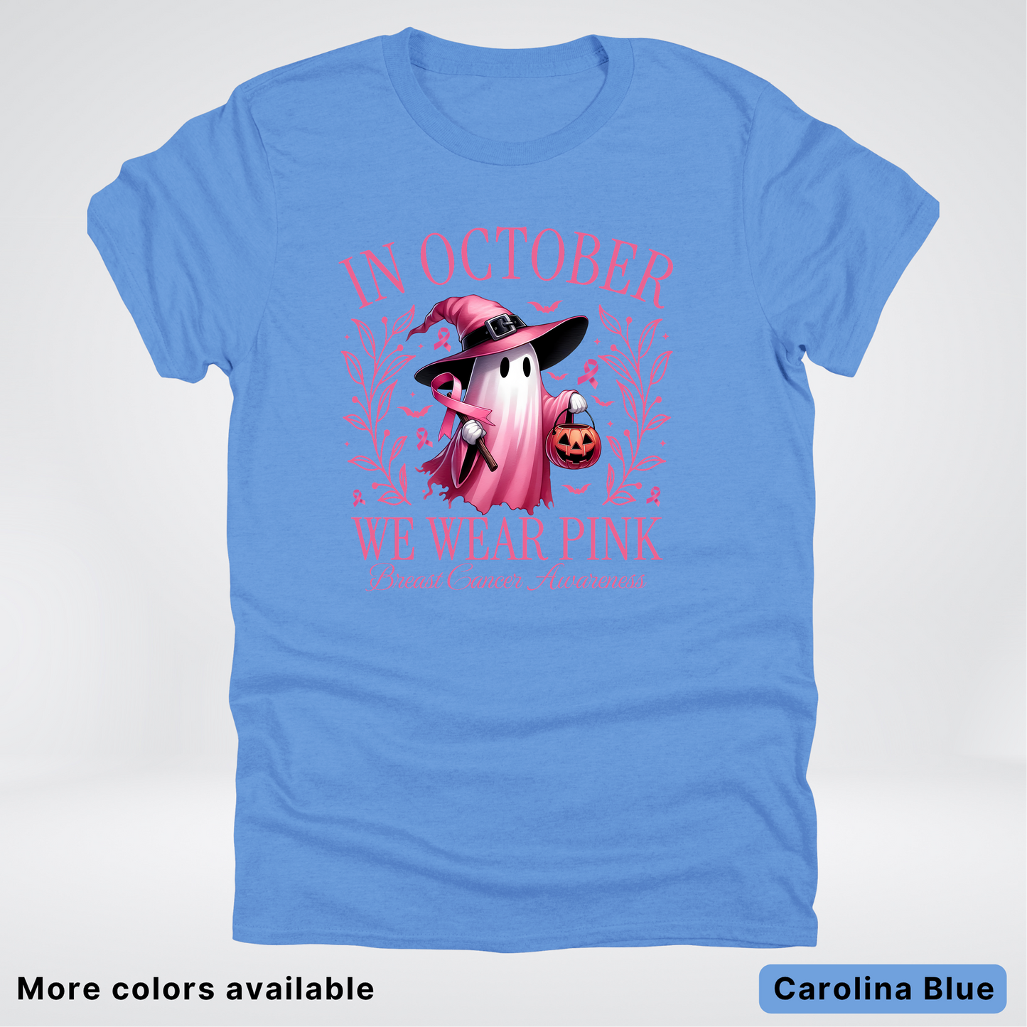 In October We Wear Pink Halloween Breast Cancer Awareness - T-Shirt