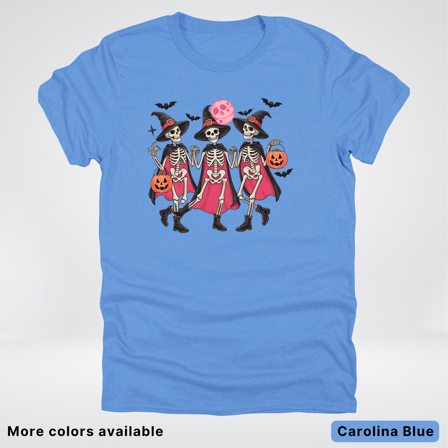 Skeleton Pink Out Witches Dancing Halloween - T-Shirt