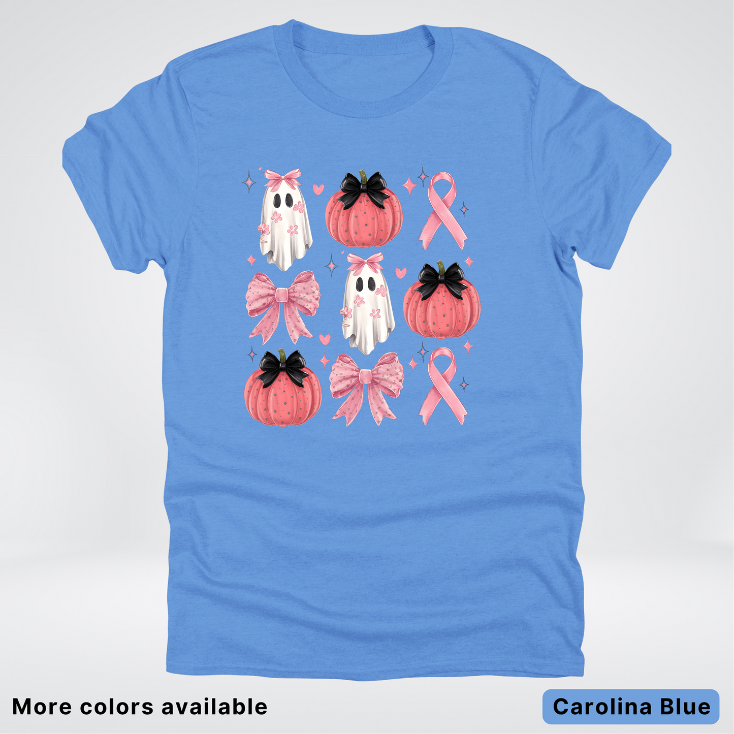 Pink Pumpkin Coquette Bow Cute Ghost - T-Shirt