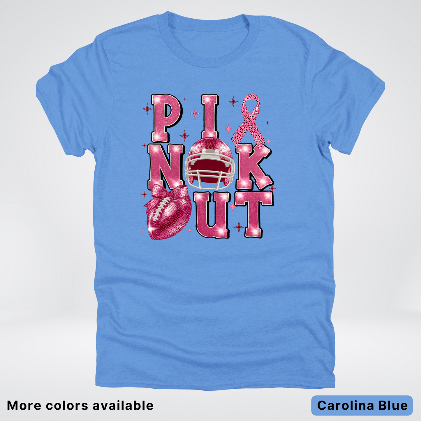 Pink Out Football Coquette Glitter Helmet 02 T-Shirt