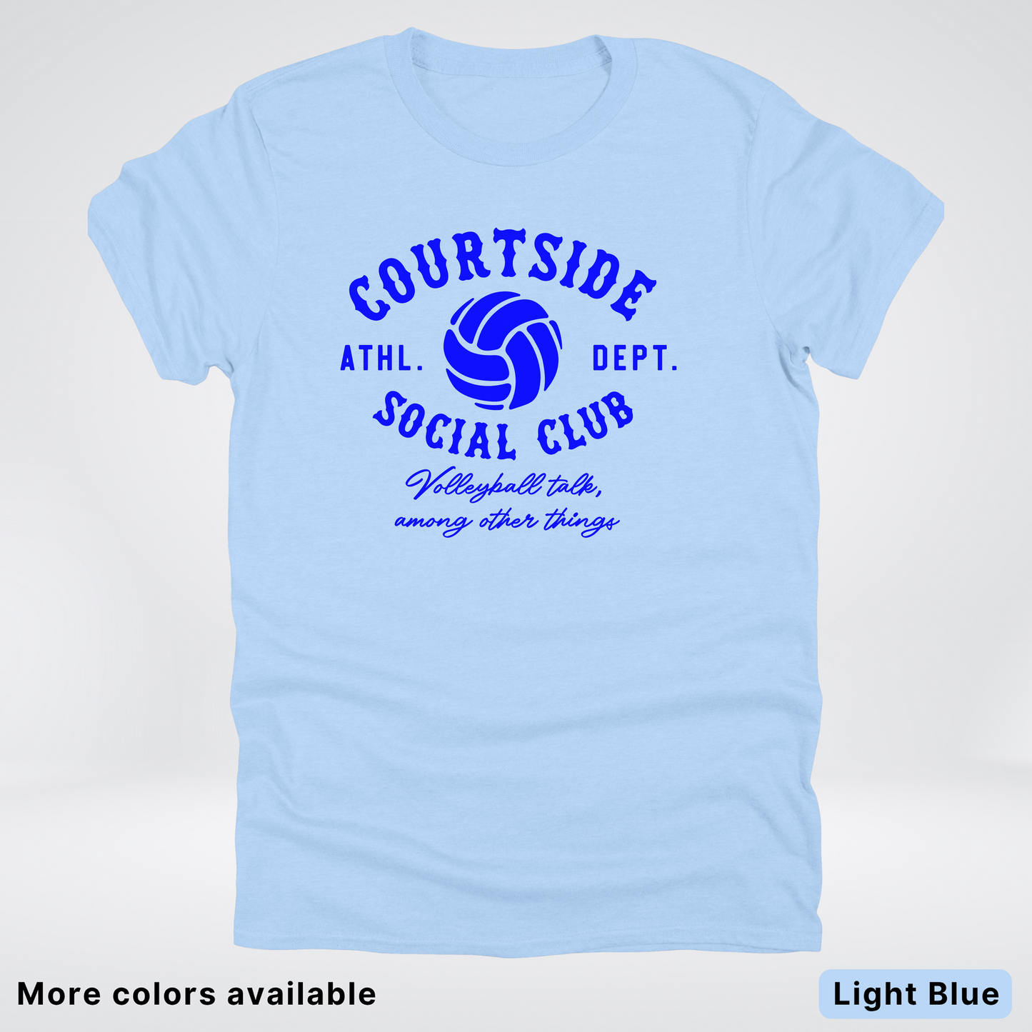 Courtside Social Club – Blue Design – Volleyball T-Shirt