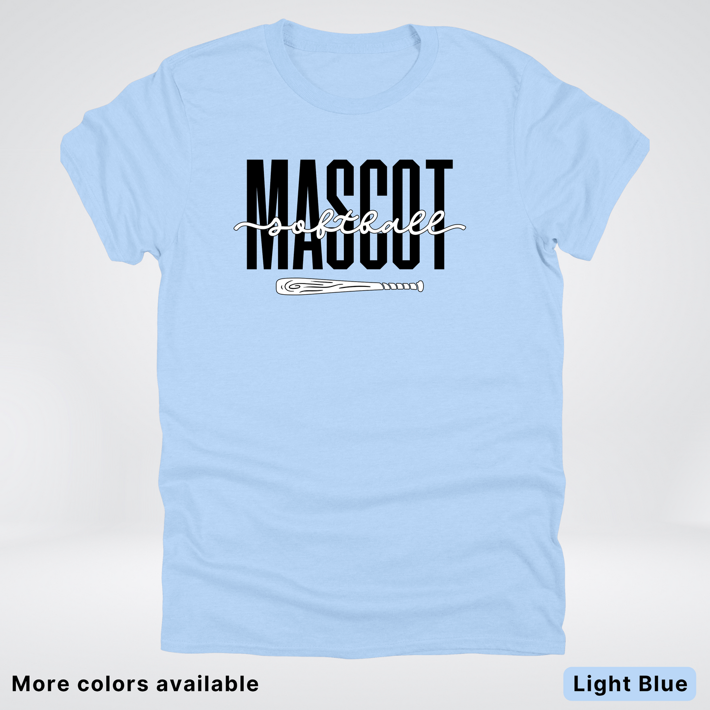 Custom Mascot – Black - Softball Design 30 T-Shirt