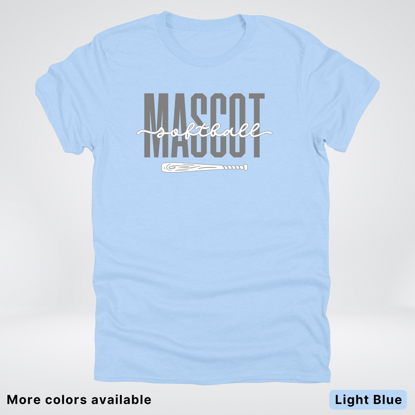 Custom Mascot – Gray - Softball Design 29 T-Shirt