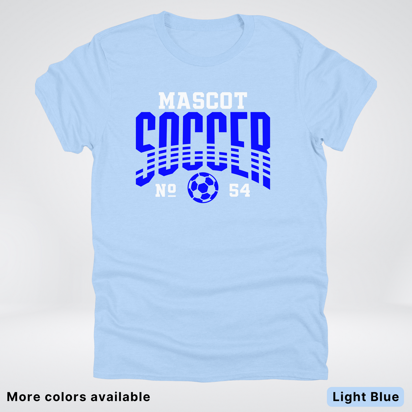 Custom Mascot & Number – Blue Design 02 - Soccer T-Shirt