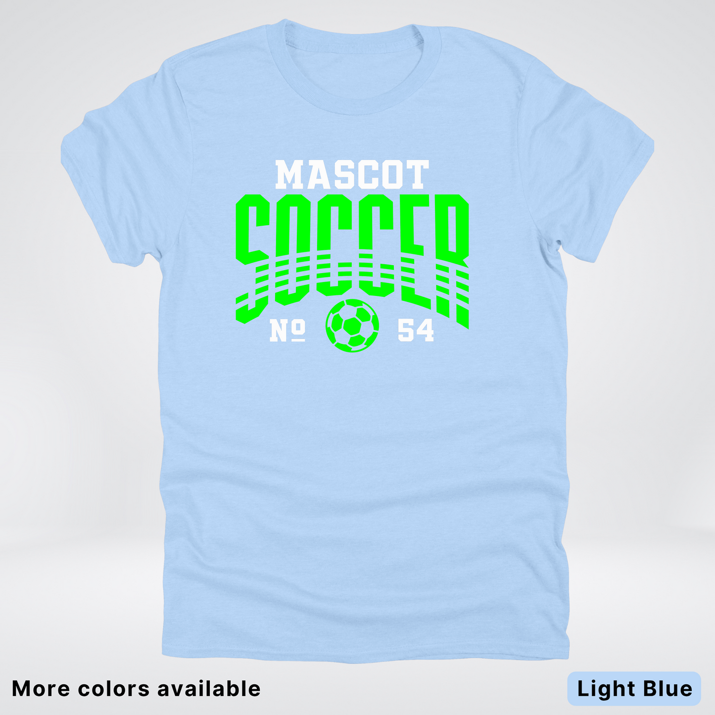 Custom Mascot & Number – Green Design 08 - Soccer T-Shirt