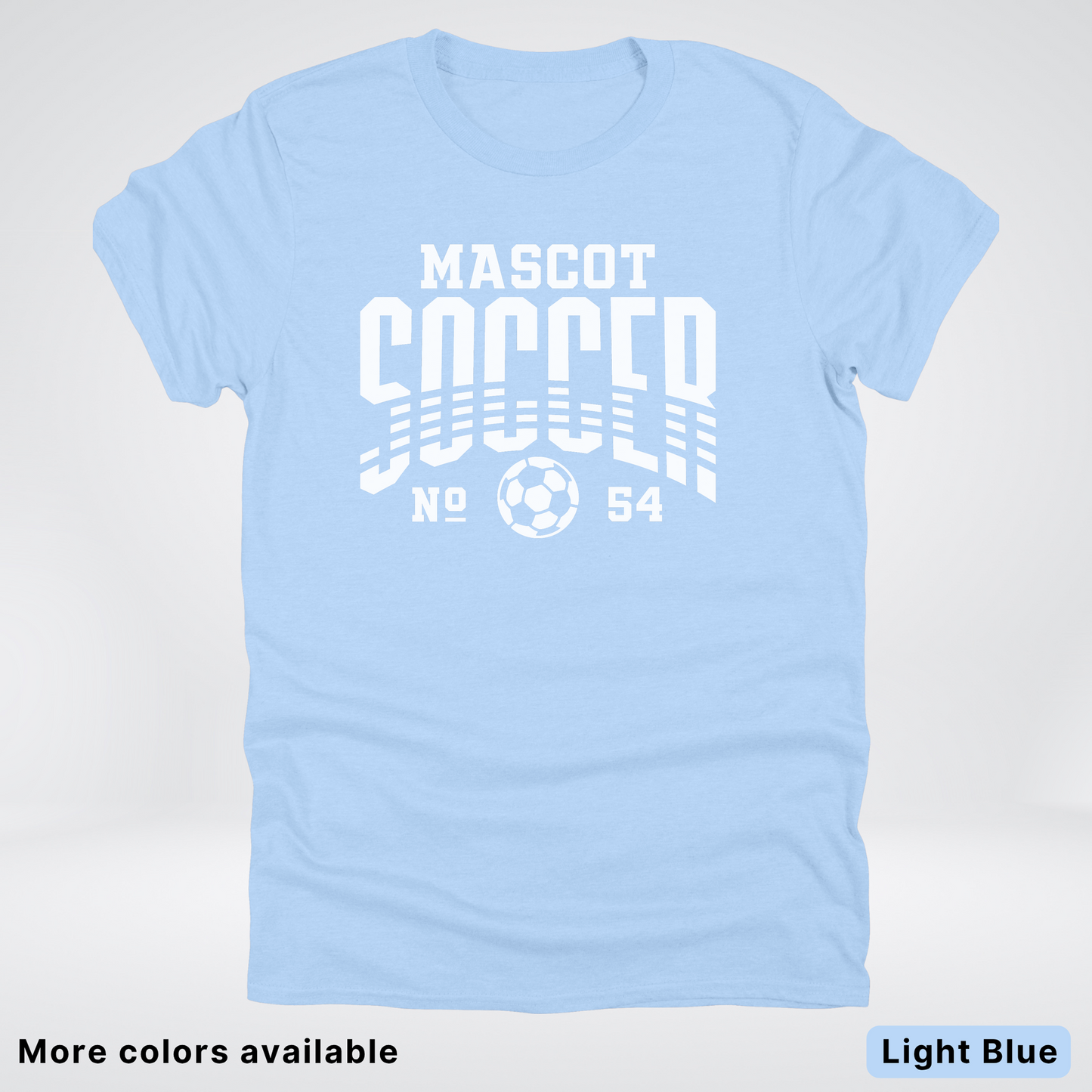 Custom Mascot & Number – White Design 12 - Soccer T-Shirt