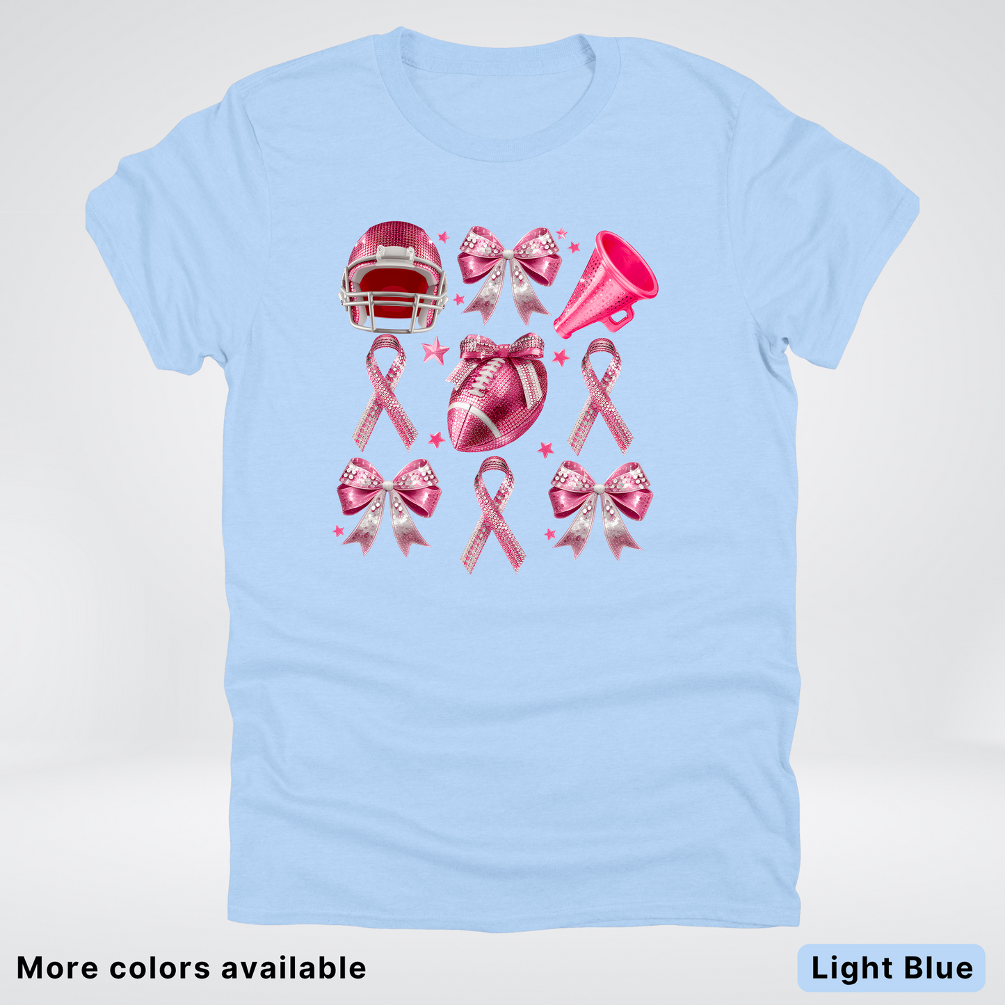 Coquette Glitter Bows and Football - T-Shirt