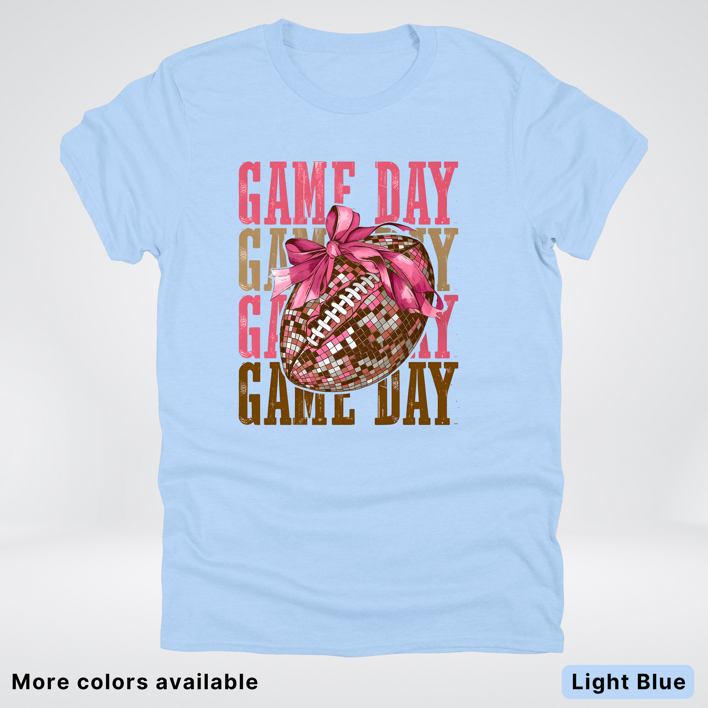 Game Day Pink Coquette Disco Football - T-Shirt