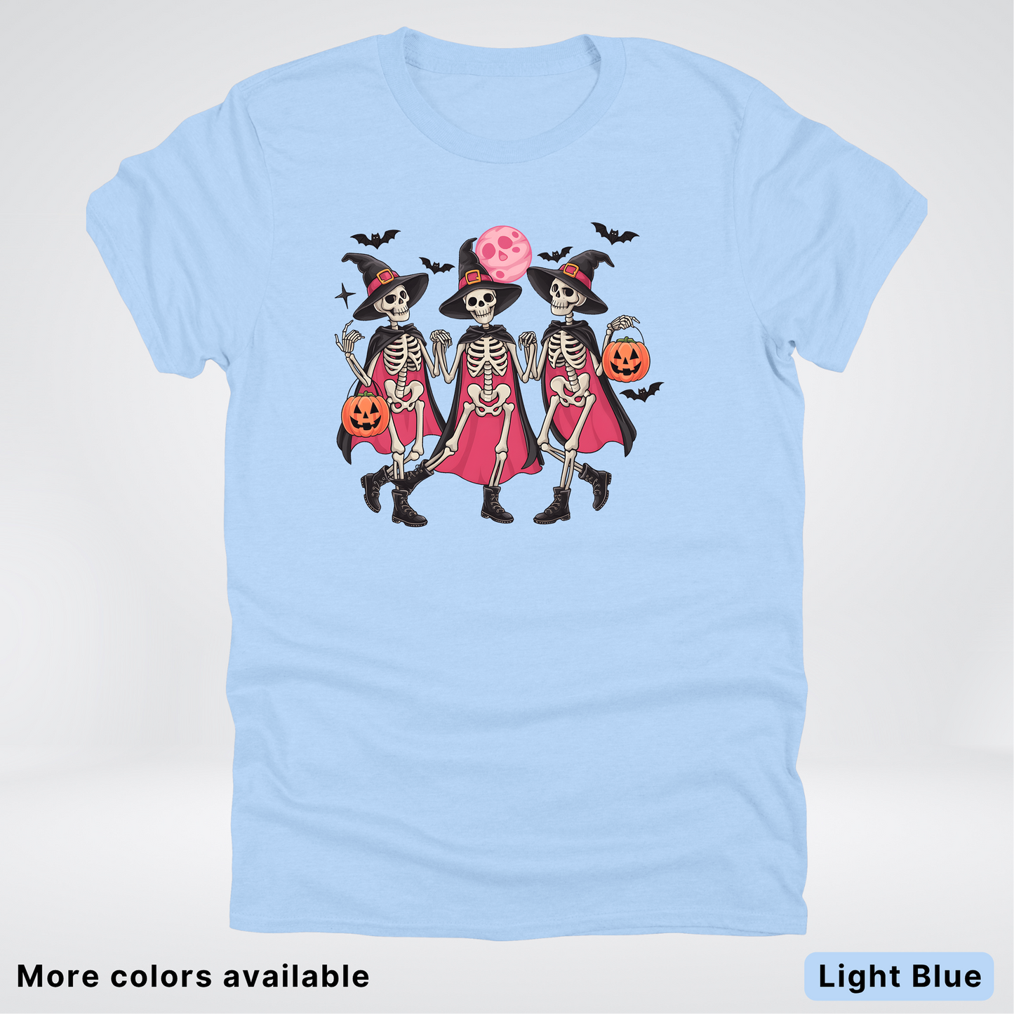 Skeleton Pink Out Witches Dancing Halloween - T-Shirt