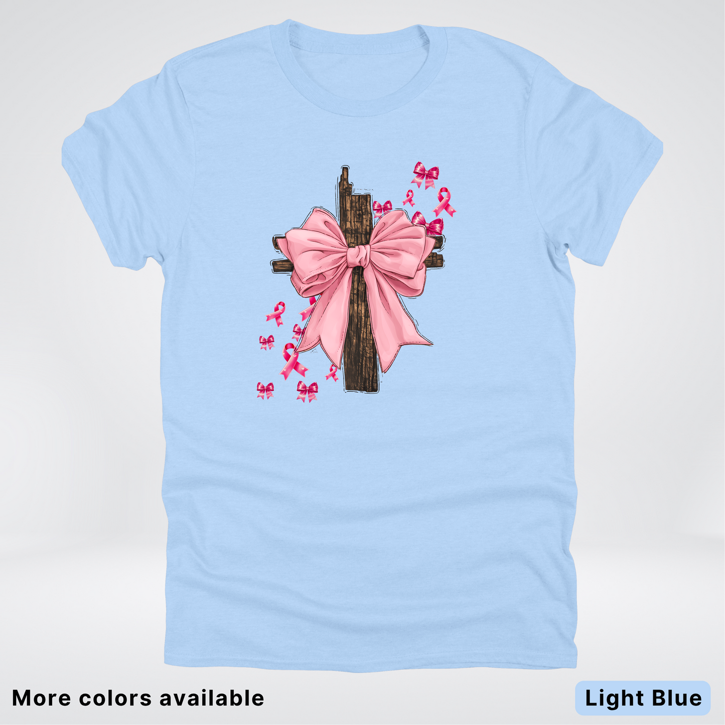 Pink Out Coquette Wooden Cross - T-Shirt