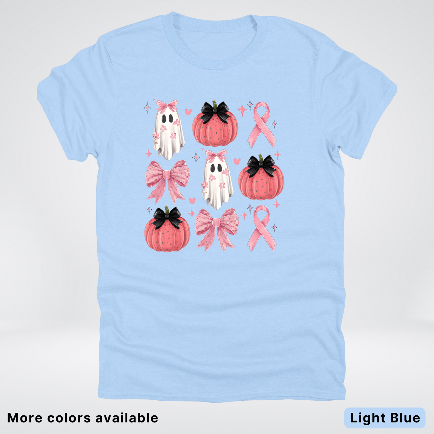 Pink Pumpkin Coquette Bow Cute Ghost - T-Shirt