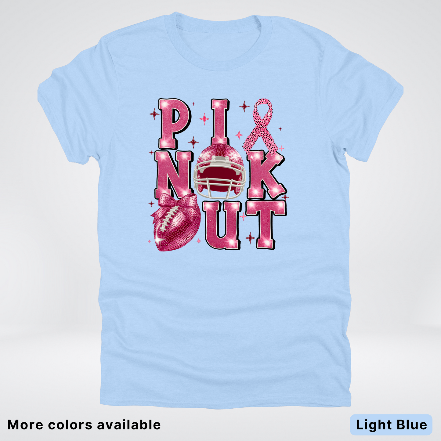 Pink Out Football Coquette Glitter Helmet 02 T-Shirt