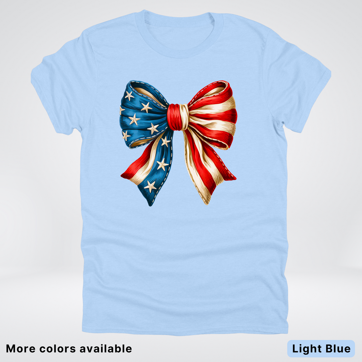 USA Flag Coquette Bow - 4th Of July Design - T-Shirt