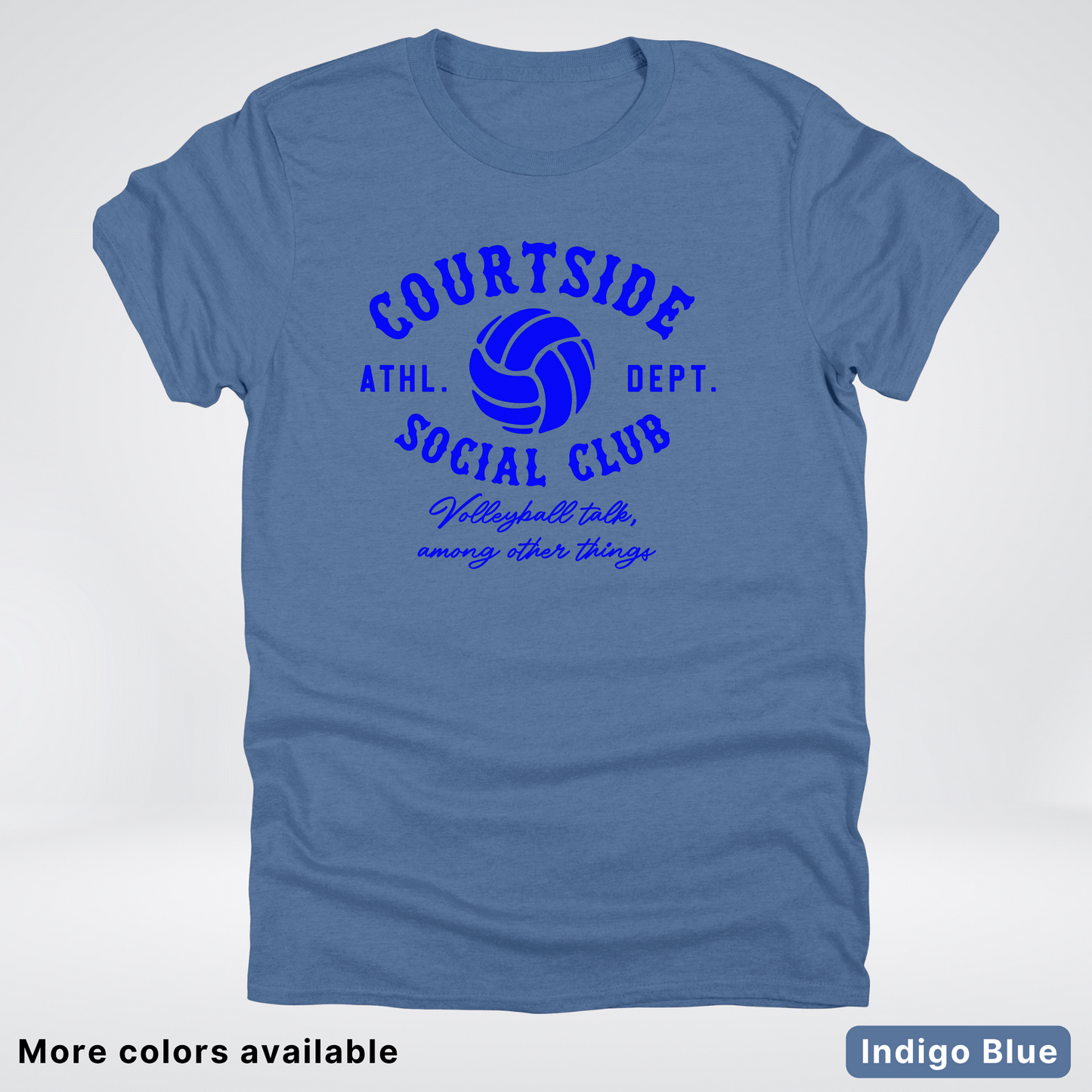 Courtside Social Club – Blue Design – Volleyball T-Shirt
