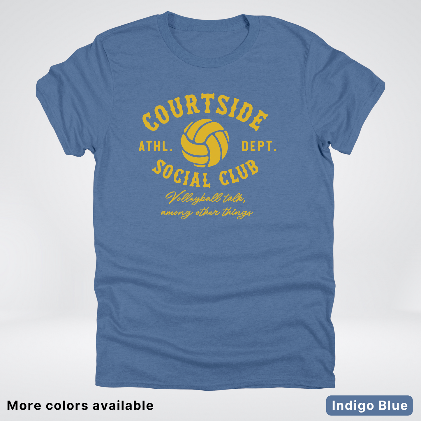 Courtside Social Club – Gold – Volleyball Design T-Shirt